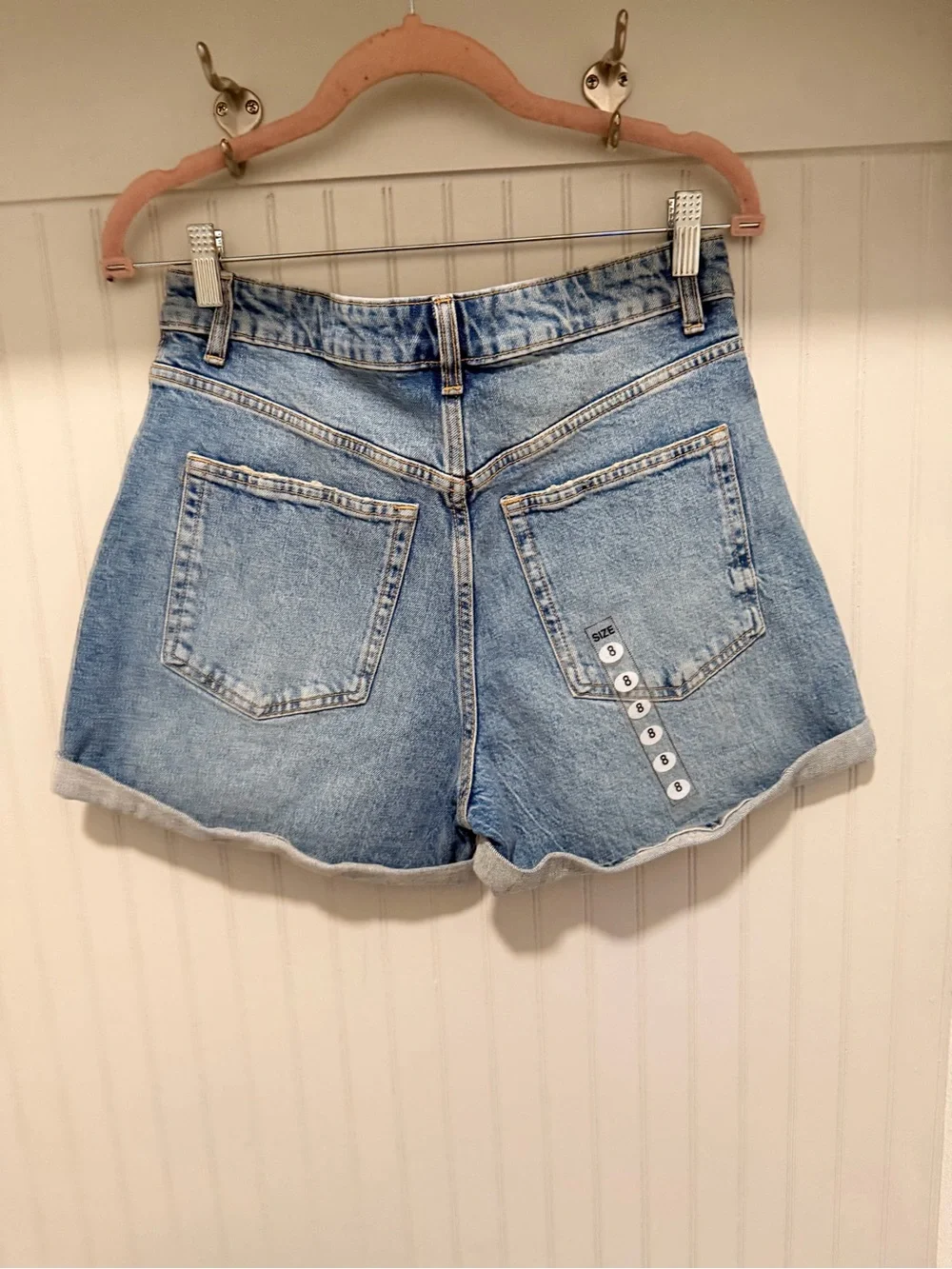 ZARA Light Blue High-Waisted Denim Shorts